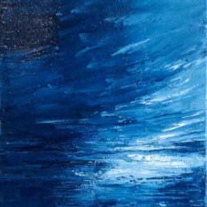 óleo sobre tela Com o azul no horizonte